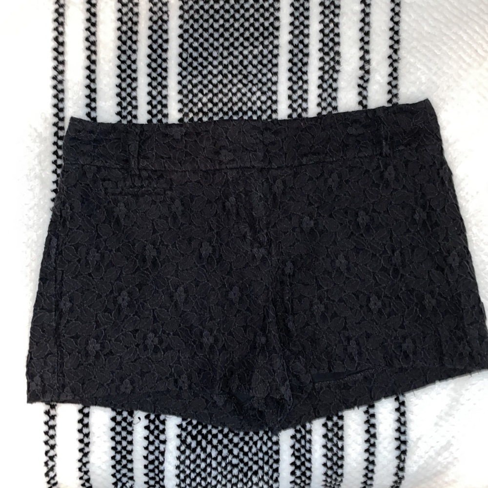 Loft Black Lace Floral Marisa Shorts